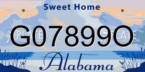 G07899O Alabama License Plate