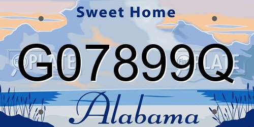 G07899Q Alabama License Plate