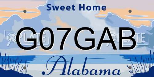 G07GAB Alabama License Plate