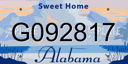 G092817 Alabama License Plate