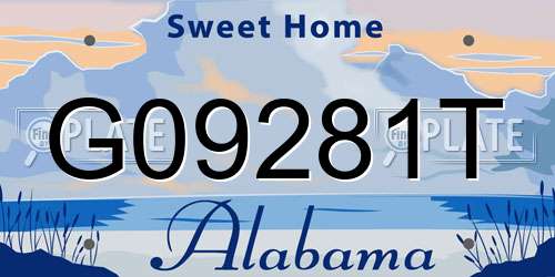 G09281T Alabama License Plate
