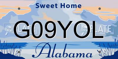 G09YOL Alabama License Plate