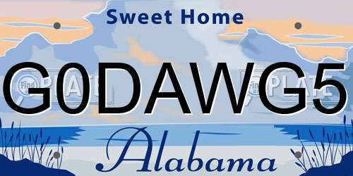 G0DAWG5 Alabama License Plate