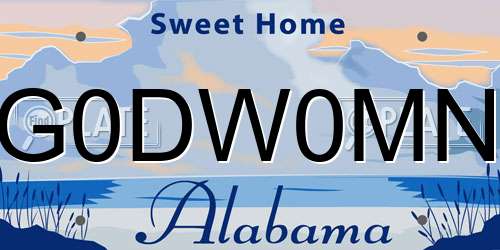 G0DW0MN Alabama License Plate