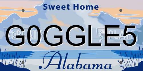 G0GGLE5 Alabama License Plate