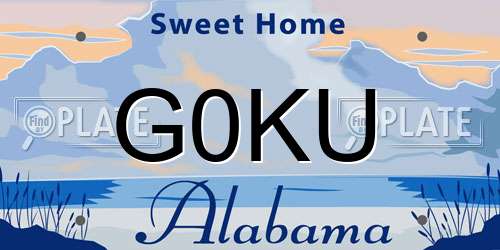 G0KU Alabama License Plate