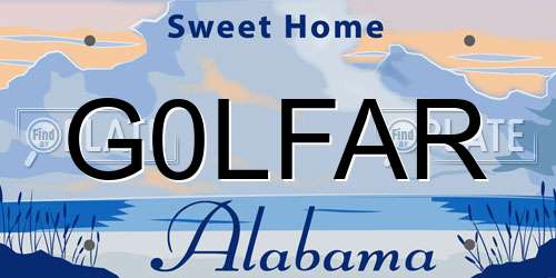 G0LFAR Alabama License Plate