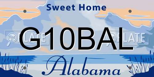 G10BAL Alabama License Plate