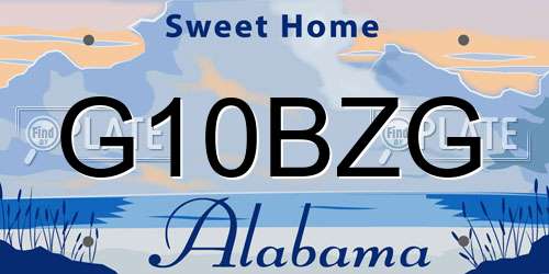 G10BZG Alabama License Plate