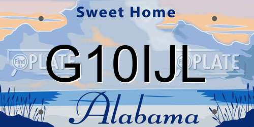 G10IJL Alabama License Plate