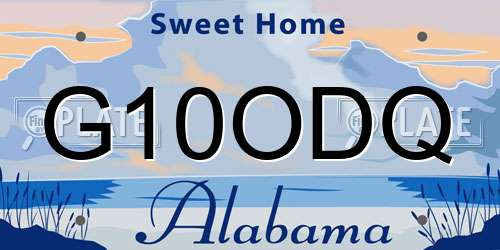 G10ODQ Alabama License Plate