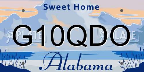 G10QDO Alabama License Plate