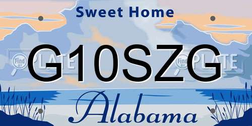 G10SZG Alabama License Plate