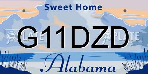 G11DZD Alabama License Plate