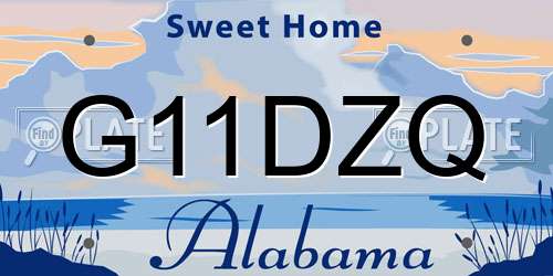 G11DZQ Alabama License Plate