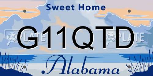 G11QTD Alabama License Plate
