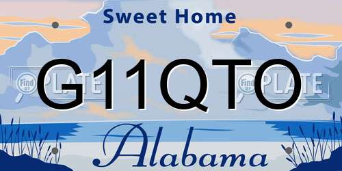 G11QTO Alabama License Plate