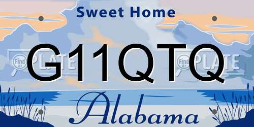G11QTQ Alabama License Plate