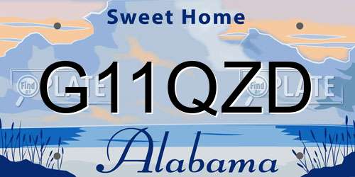 G11QZD Alabama License Plate