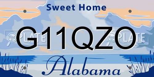 G11QZO Alabama License Plate
