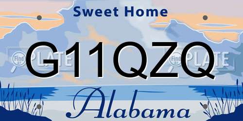 G11QZQ Alabama License Plate