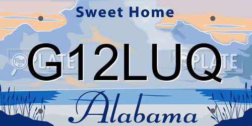 G12LUQ Alabama License Plate