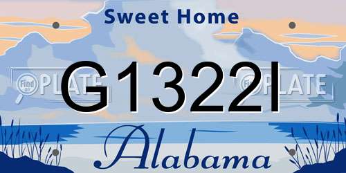 G1322I Alabama License Plate