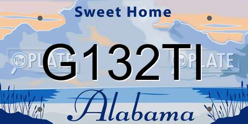 G132TI Alabama License Plate