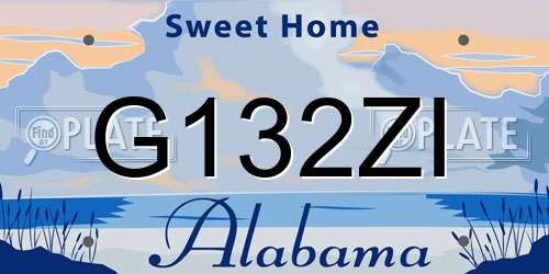 G132ZI Alabama License Plate