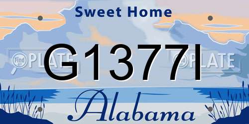G1377I Alabama License Plate