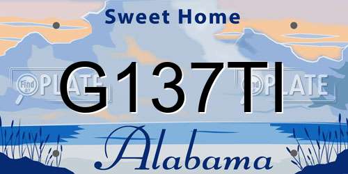 G137TI Alabama License Plate