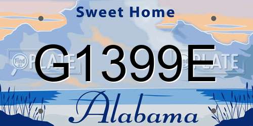 G1399E Alabama License Plate