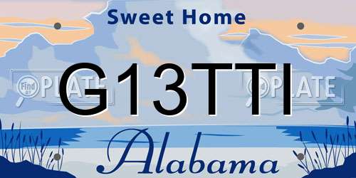 G13TTI Alabama License Plate