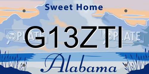G13ZTI Alabama License Plate