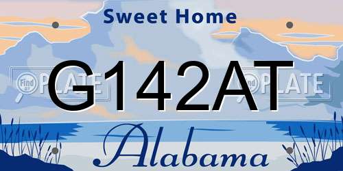 G142AT Alabama License Plate