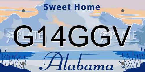 G14GGV Alabama License Plate