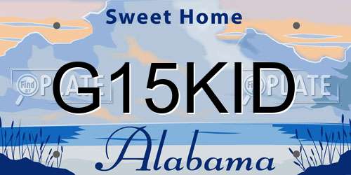 G15KID Alabama License Plate