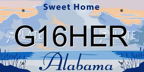 G16HER Alabama License Plate