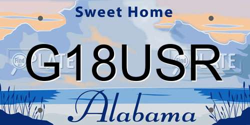 G18USR Alabama License Plate