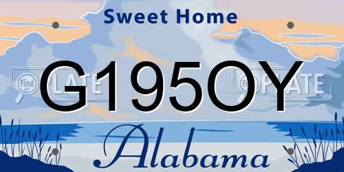 G195OY Alabama License Plate