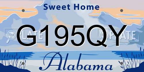 G195QY Alabama License Plate