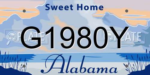 G1980Y Alabama License Plate
