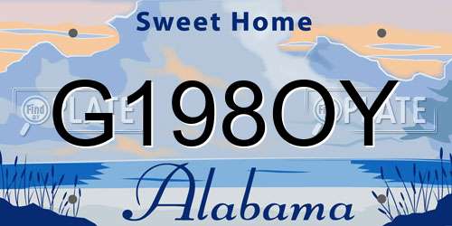 G198OY Alabama License Plate