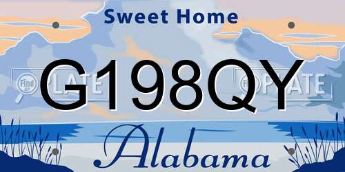 G198QY Alabama License Plate