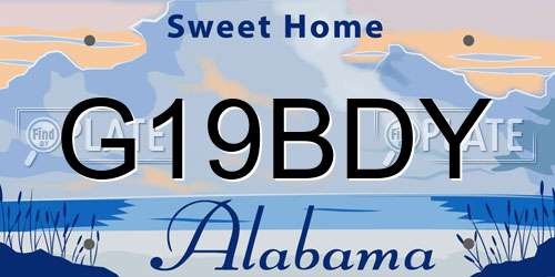 G19BDY Alabama License Plate