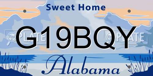 G19BQY Alabama License Plate