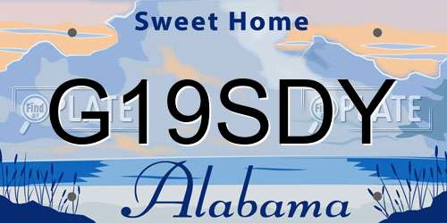 G19SDY Alabama License Plate