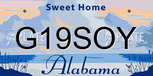G19SOY Alabama License Plate