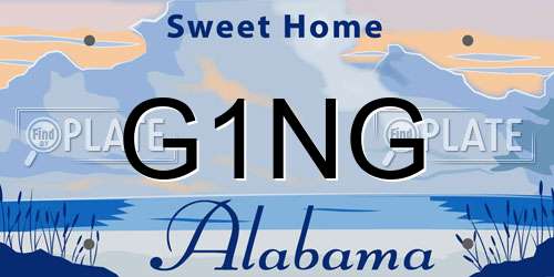 G1NG Alabama License Plate