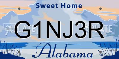 G1NJ3R Alabama License Plate